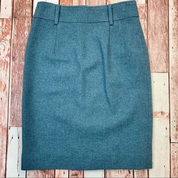 Carlisle blue wool zip front pencil skirt size 2 - Picture 4 of 8